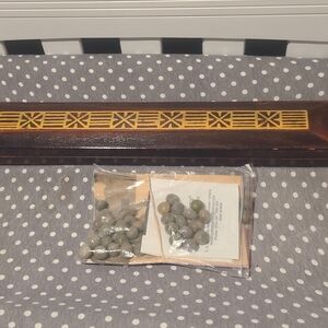 VTG Mancala Oware African Ghana Game Folding Board w/Bonduc seeds & instructions